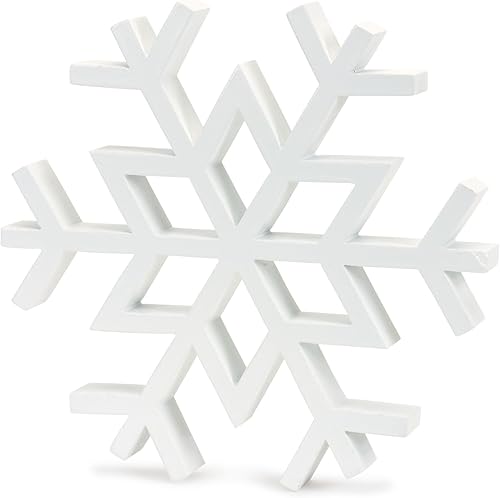 Miniatura 3 de Melrose 84308 - Figura de copo de nieve, 2 unidades, madera