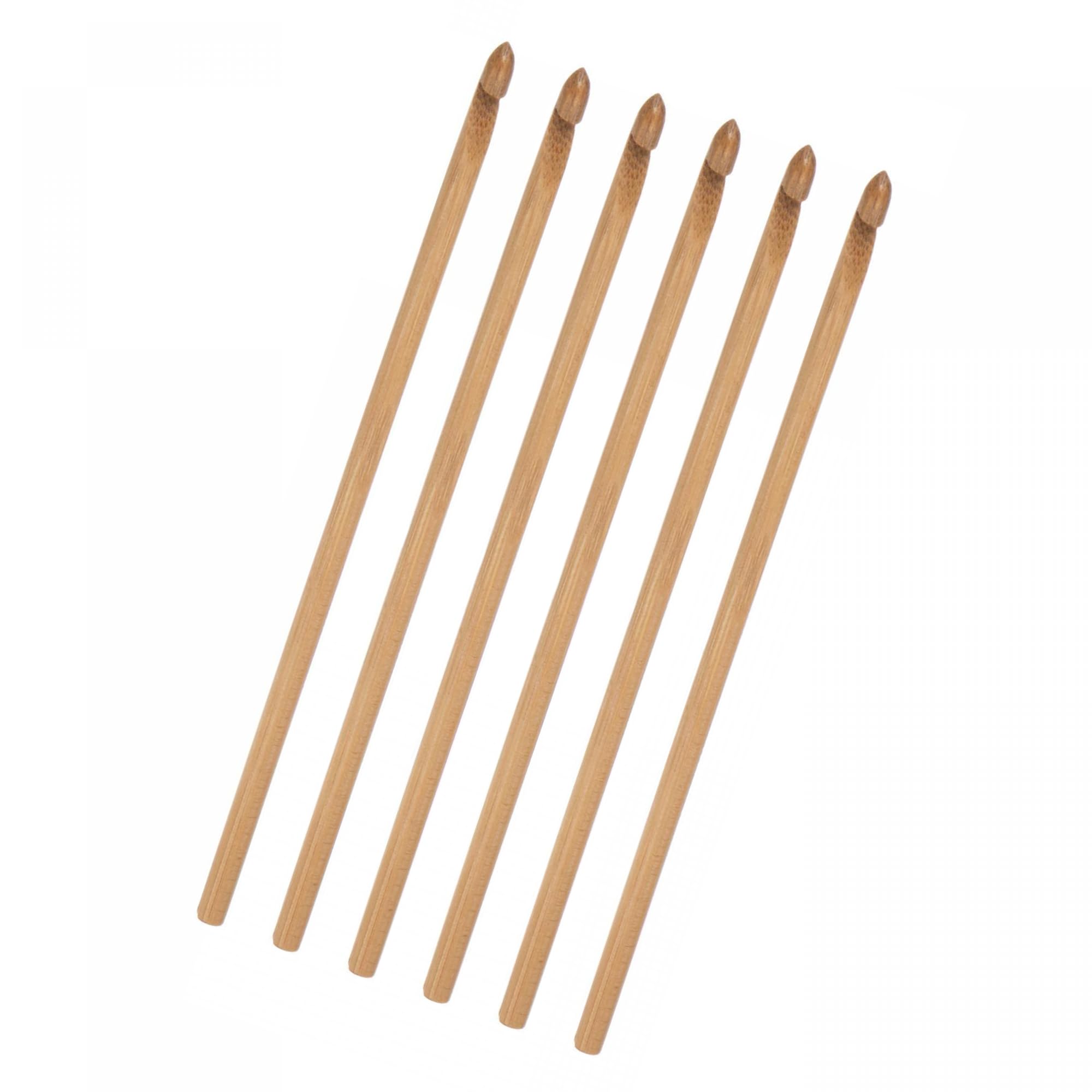 MACHSWON 5.0mm Wooden Crochet Hooks Knitting Needles for DIY Craft Yarn 6Pcs