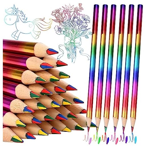 GOLDGE 40 lápices de colores arcoíris, 4 en 1 colores, lápices de colores para dibujar, colorear, cumpleaños, regalos para niños, niñas y niños