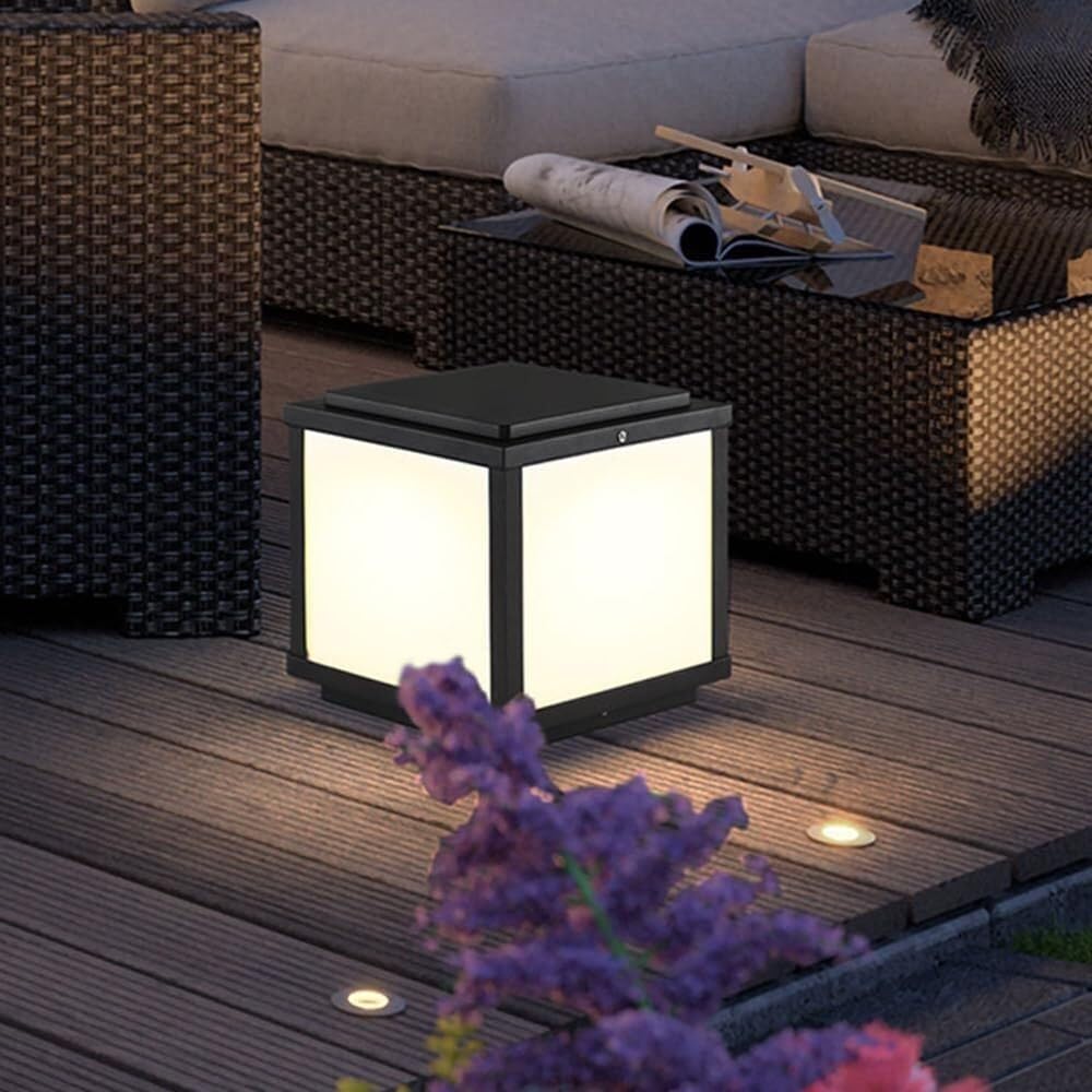 Nowoczesne solarne lampy podłogowe - wodoodporne oświetlenie ogrodowe LED, minimalistyczne oświetlenie ogrodzenia willi na zewnątrz, oświetlenie filaru ściennego o wysokiej jasności