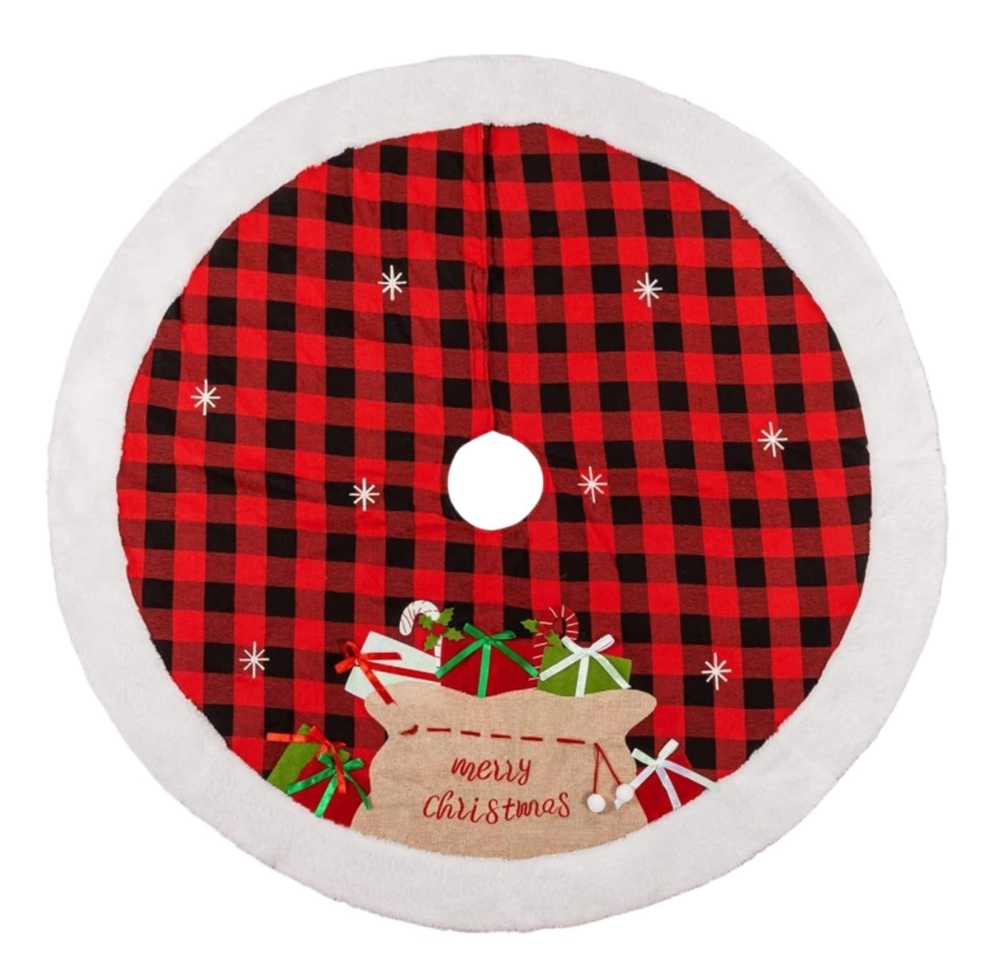 Weihnachtsbaum Rock, 48 Zoll Schneeflocke Plaid Weihnachtsbaum Rock Indoor Weihnachtsmatte Dekor Ornamente Decke Weihnachtsbaum