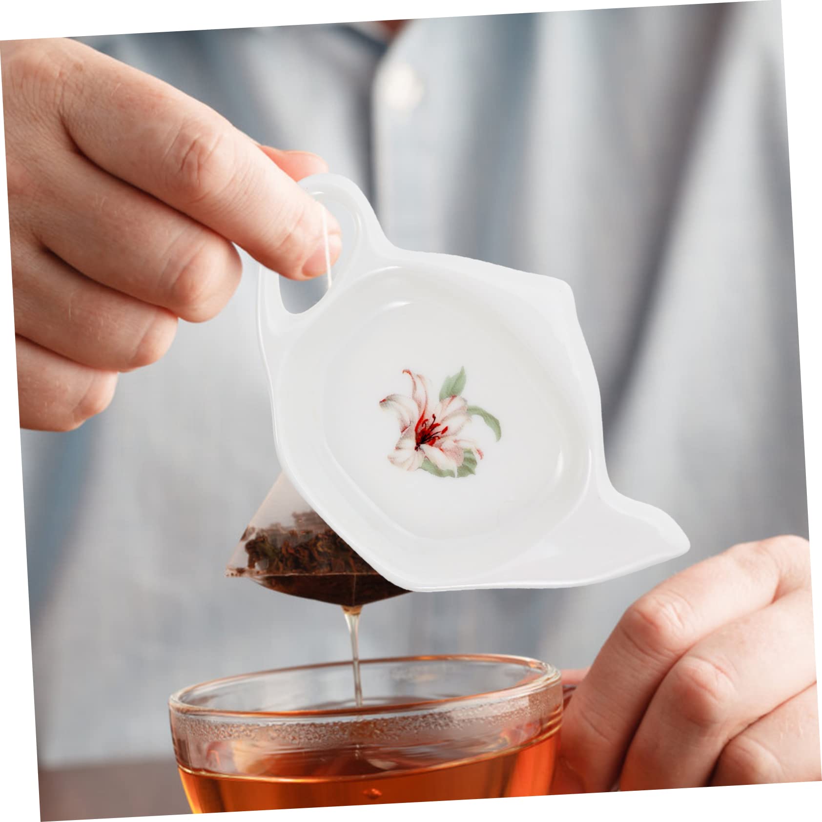 Porte-sachets de Thé en Céramique 2 Pièces, Coupelle Dépose Sachet