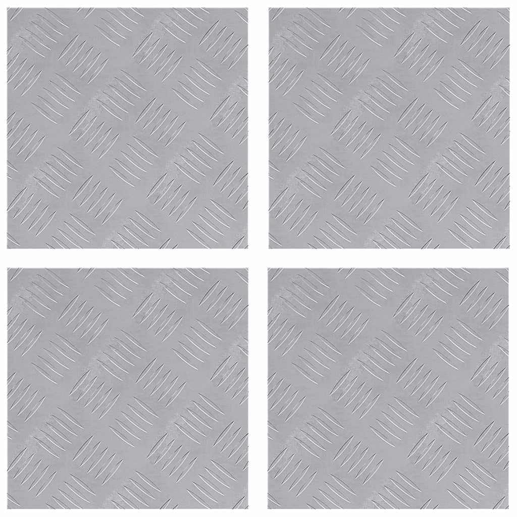 Fengshui Aluminiowe stopnie schodowe, zestaw 4 sztuk, 30 x 30 cm, srebrne