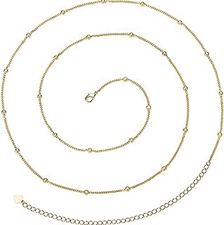 Waist Chain, Minimalist Beach Bikini Body Chain 18K Gold Pearl Belly Chain Adjustable Shell Charm Fashion Jewelry Handmade Women's Sexy Waist Chain (A)