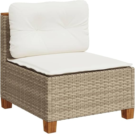 vidaXL Garden Sofa without Armrests, Centre Sofa with Cushion, Modular