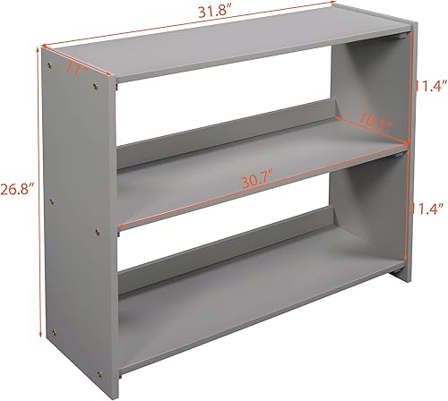 Miniatura 9 de NCKMYB Cama alta baja de madera con tobogán y almacenamiento cama alta de tamaño individual con cómoda para niños y niñas gris