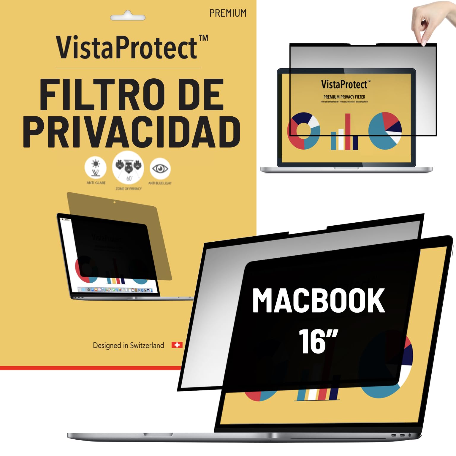 Filtro de privacidad premium VistaProtect magnético para MacBook Pro 16 7