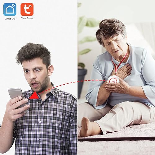 Miniatura 5 de SINGCALL Buscapersonas de cuidador Botón de alerta de pánico Botón de alerta médica Botón de emergencia para ancianos Campana de alarma SOS para