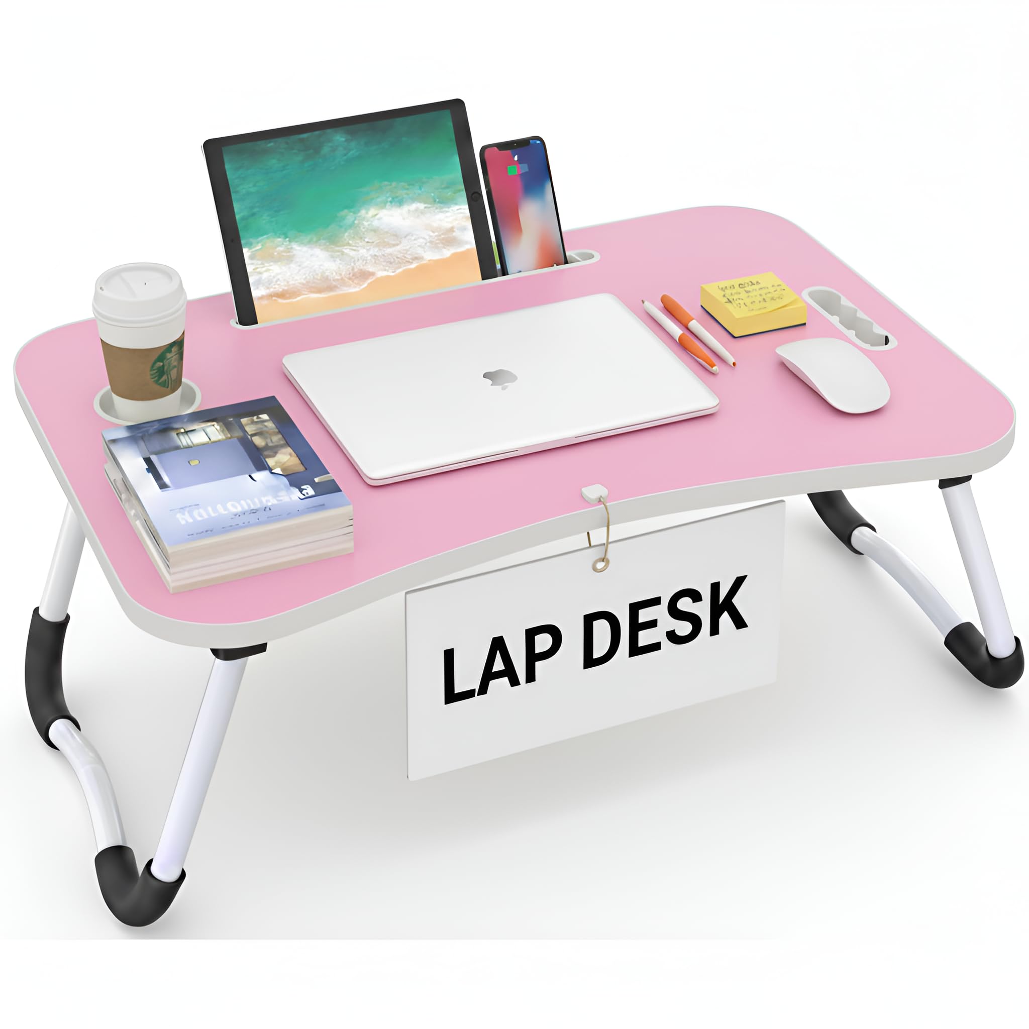 MAVOCRAFT Lap Desks for Adults - Lap Desk for Sofa & Bed Desk - 23 x 15 Lap Tables for Adults & Kids - Suitable Tablet and Laptop Stand for Bed -