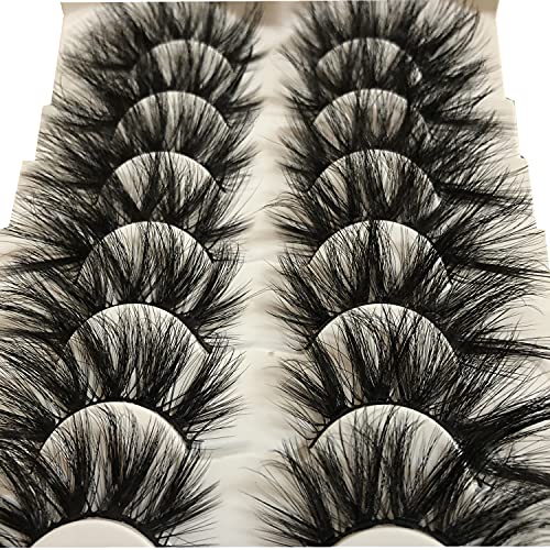 HOHADBR Eyelashes Fluffy Dramatic False Eyelashes Long Thick Wispy Soft Volume Strip Eye Lashes Pack