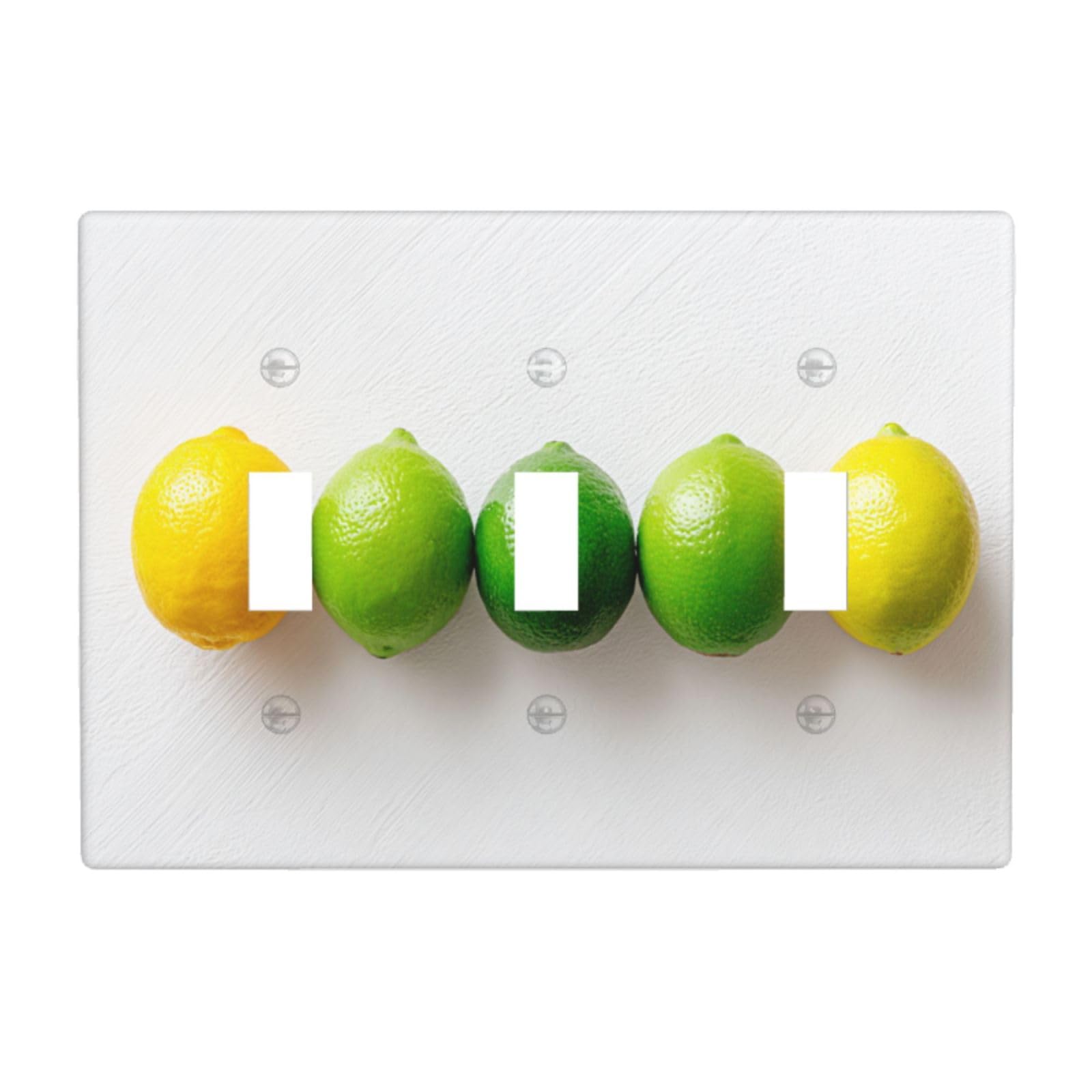 Five Fresh Limes in A Row Light Switch Covers 3 Gang Triple Toggle Wall Plate Switchplate Electrical Faceplate for Bathroom Kitchen Bedroom Decor