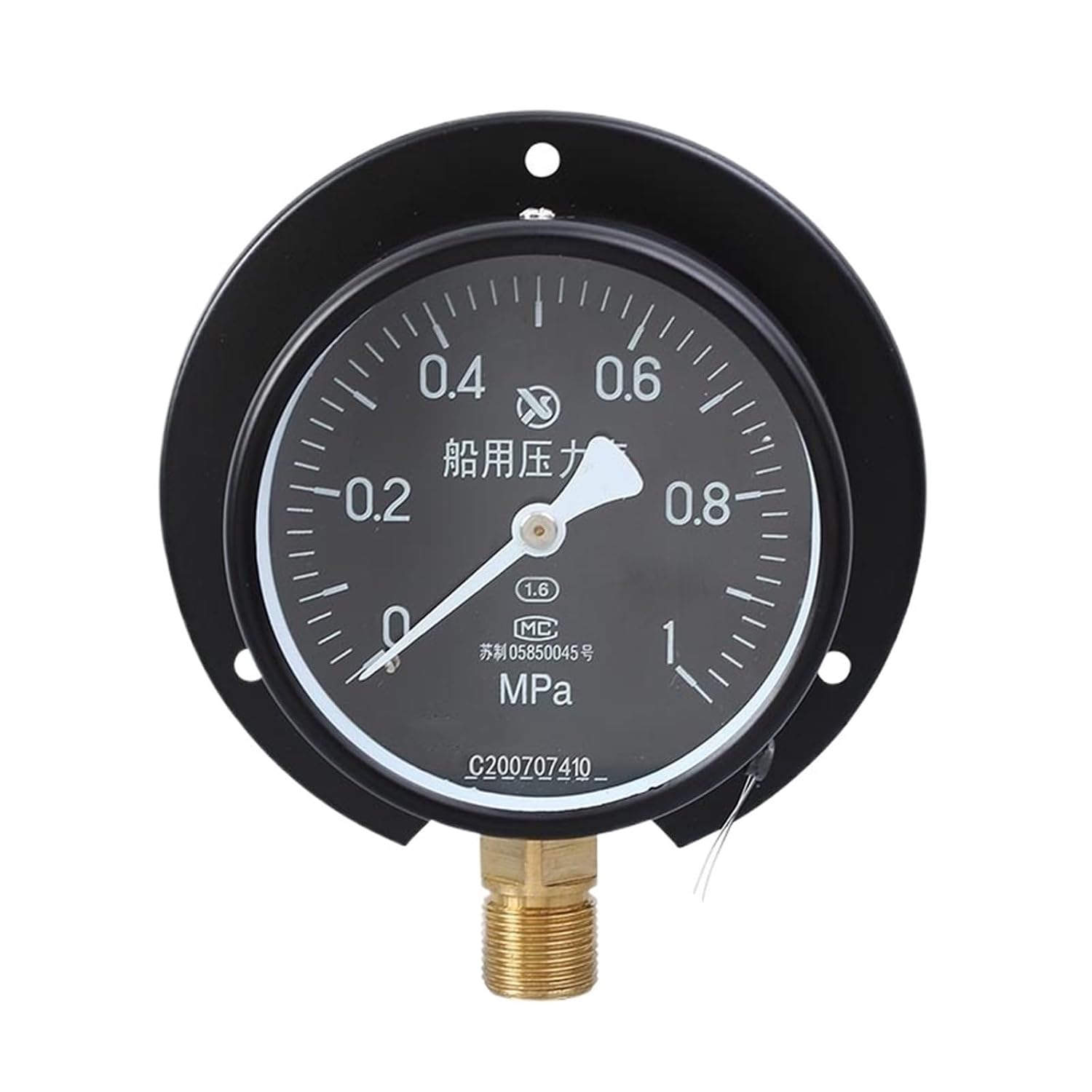 1pcs YC-100T Marine Pressure Gauge -0.1-0MPa 0-25MPa Radial Ship Luminous Pressure Gauge Dial Diameter 100mm M20*1.5 Thread(-0.1-0.3MPa)