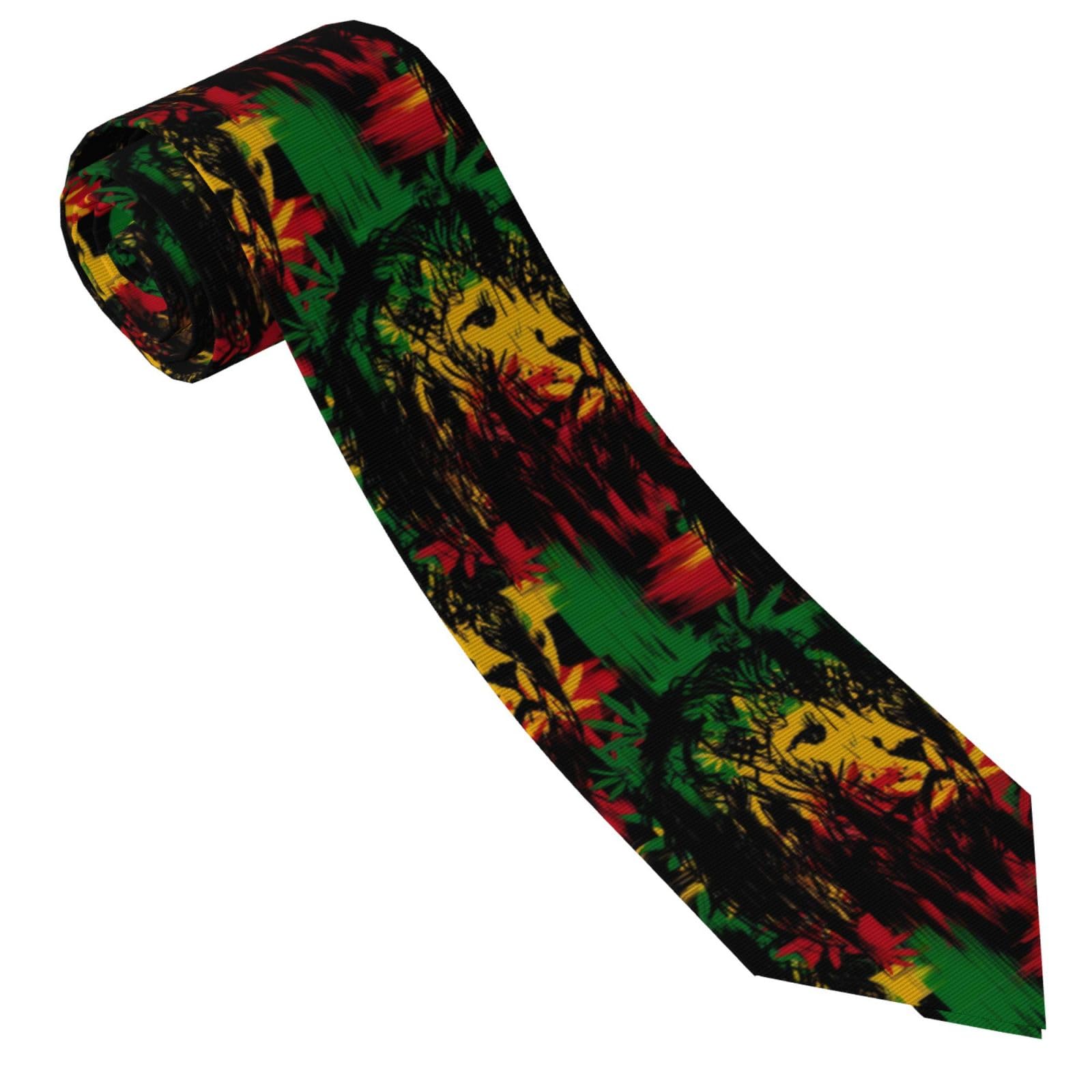 fifbird Men's Necktie Amaican Lion Of Judah Rasta for Wedding Holiday Party Tie