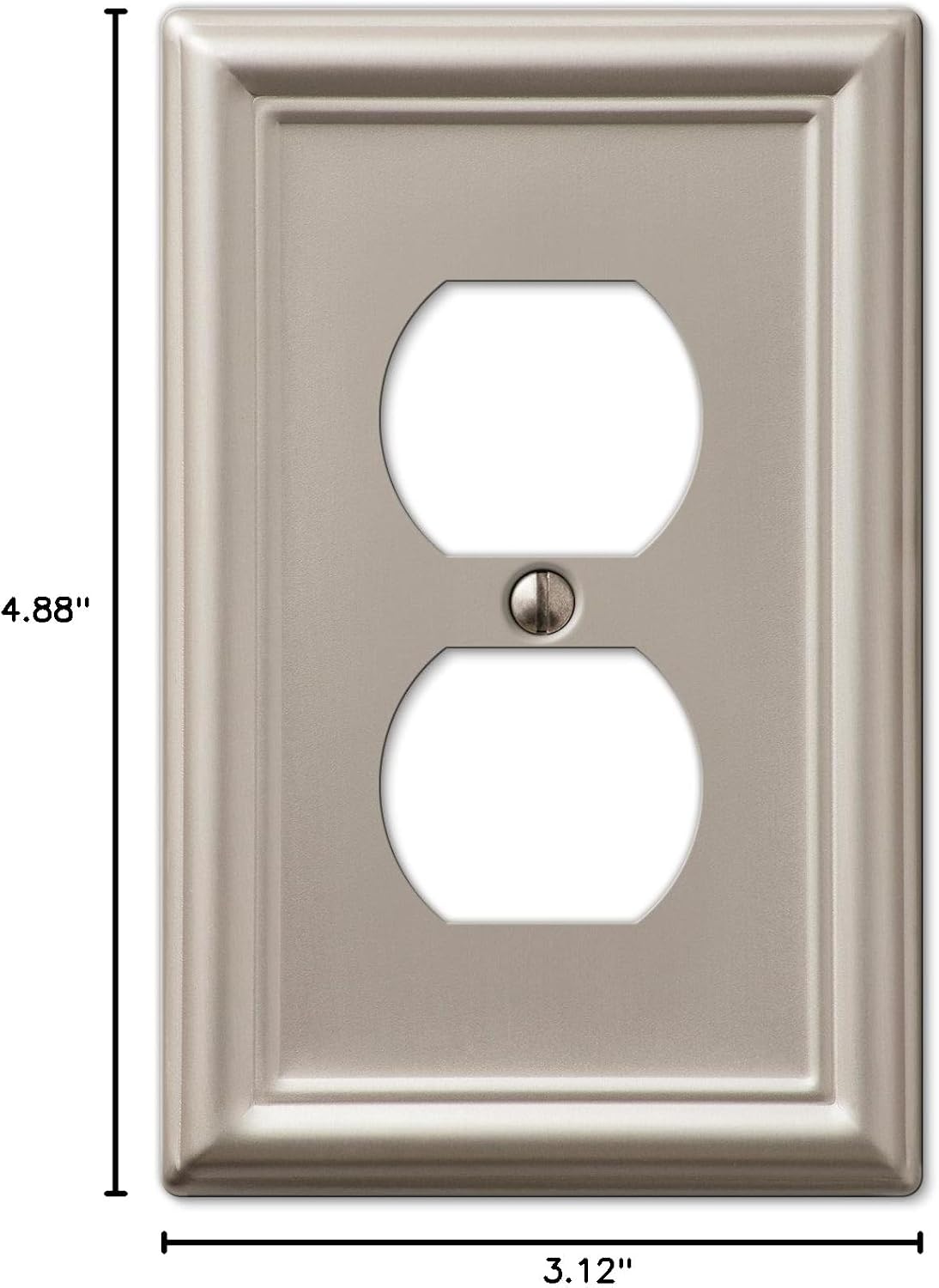 Amerelle 149DBN Chelsea Wallplate, 1 Duplex, Brushed Nickel image 5