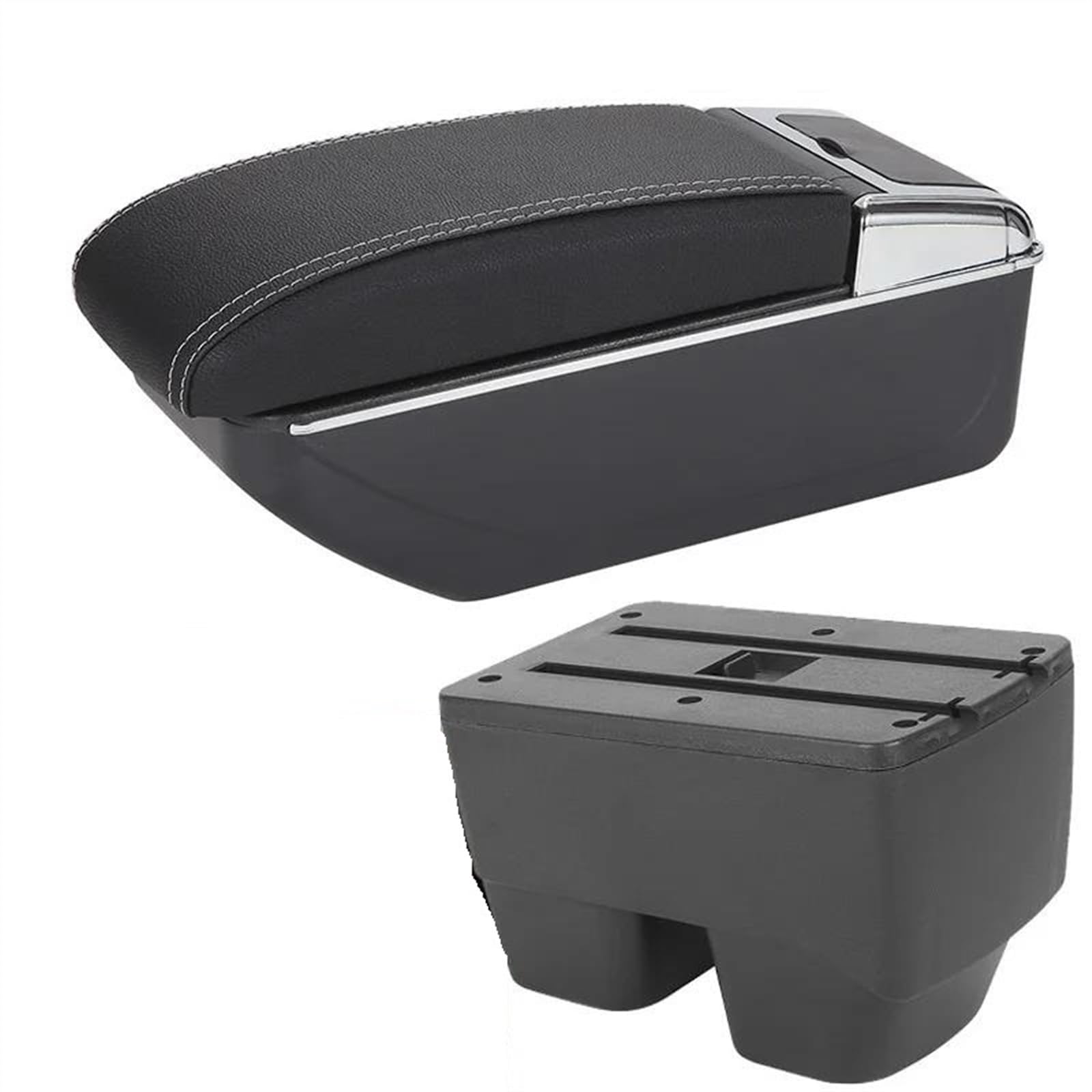 NOHEEU Car Armrest Box Storage Dedicated Retrofit Parts Interior Accessorie For Yaris SUV Cross(D3 Black white No USB)