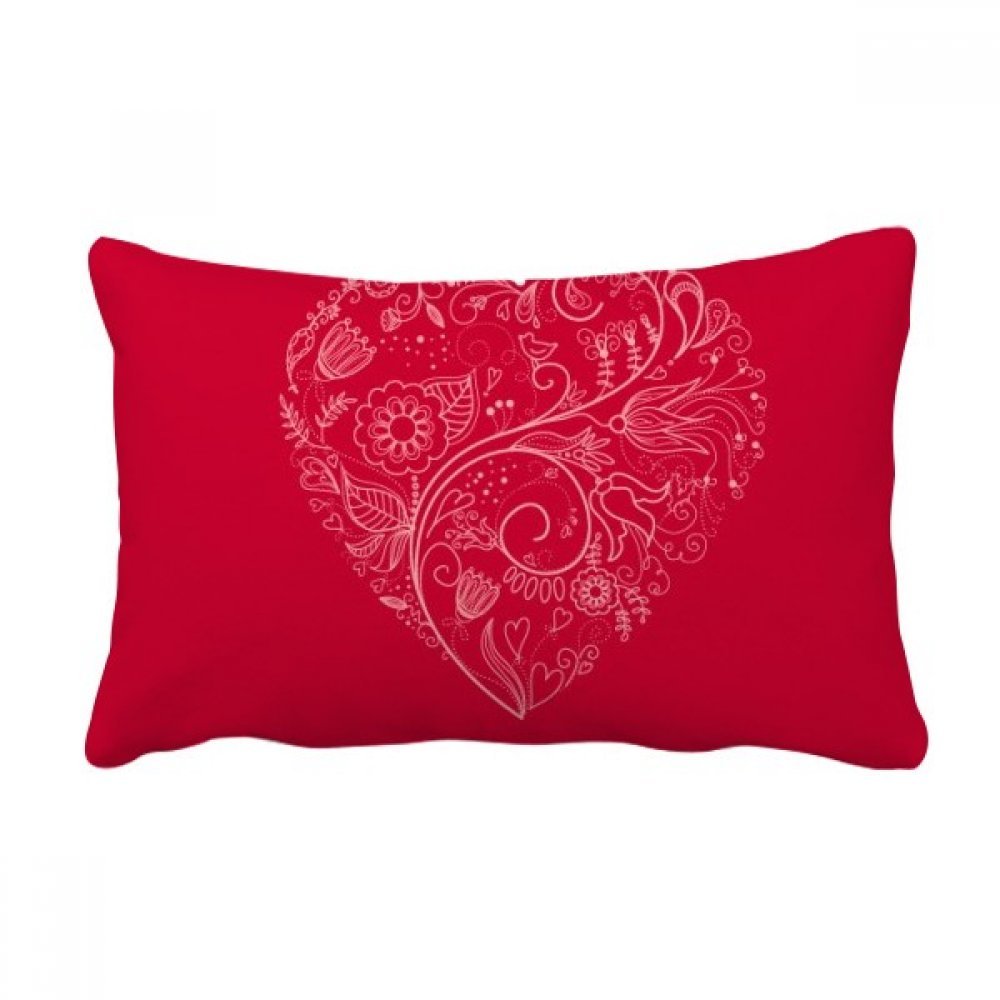 Oreiller lombaire Saint-Valentin motif fleurs pour décorer le canapé du salon moderne