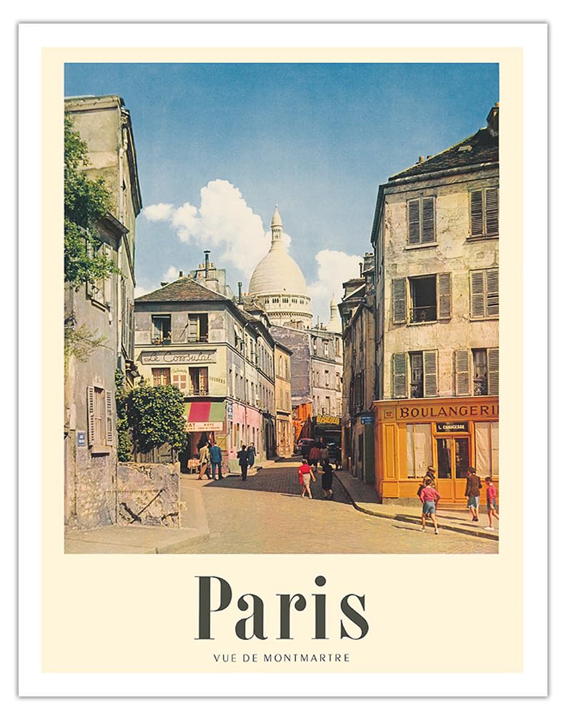 Paris France - View of Montmartre - Basilica of the Sacred Heart Sacr -C ur - Vintage Travel