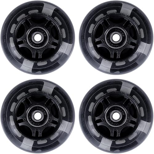 Miniatura 3 de AOWESM Ruedas de patinaje en línea iluminadas de 2.520in de 2.520in L.E.D Glow Flash Patines de repuesto con rodamientos ABEC-9 para niños, niñas,