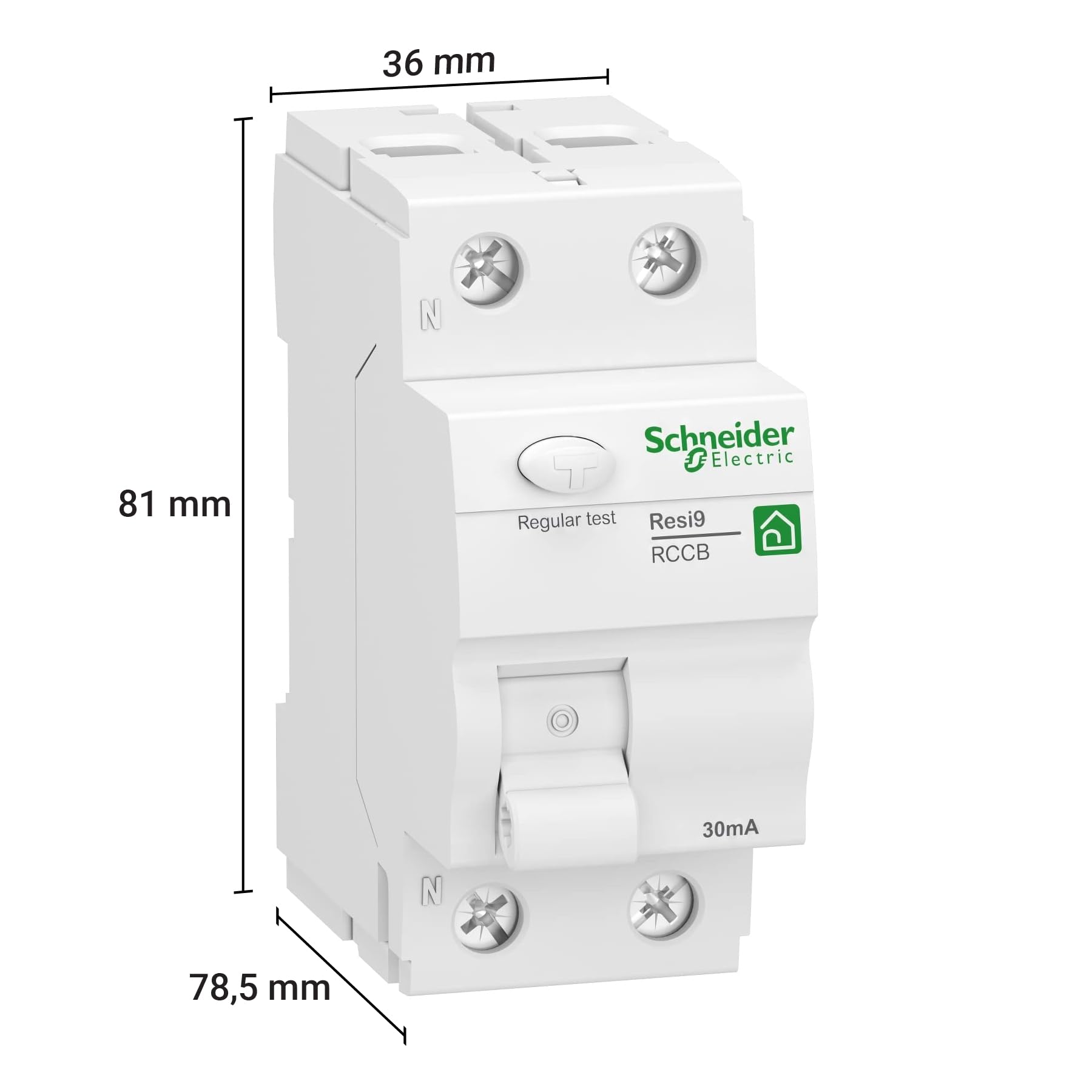 Schneider Electric FI-Schutzschalter Resi9, 2-polig, 40A, 30mA, Typ A, Artikelnummer R9R22240