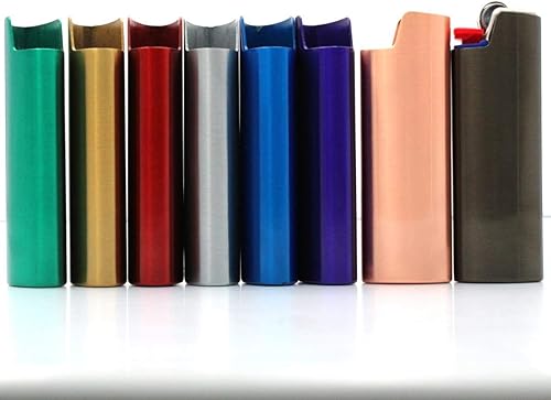 Juego de 8 piezas de metal encendedor caso cubierta titular para BIC tamaño completo encendedor J6