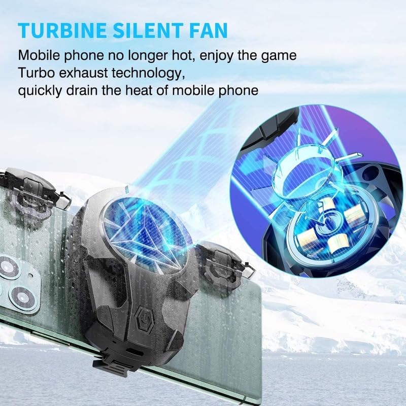 Miniatura 3 de Disparadores móviles de alta frecuencia 16 en 1 PUBG con ventilador de refrigeración, máximo 30 disparos por segundo, controlador PUBG con enfriador