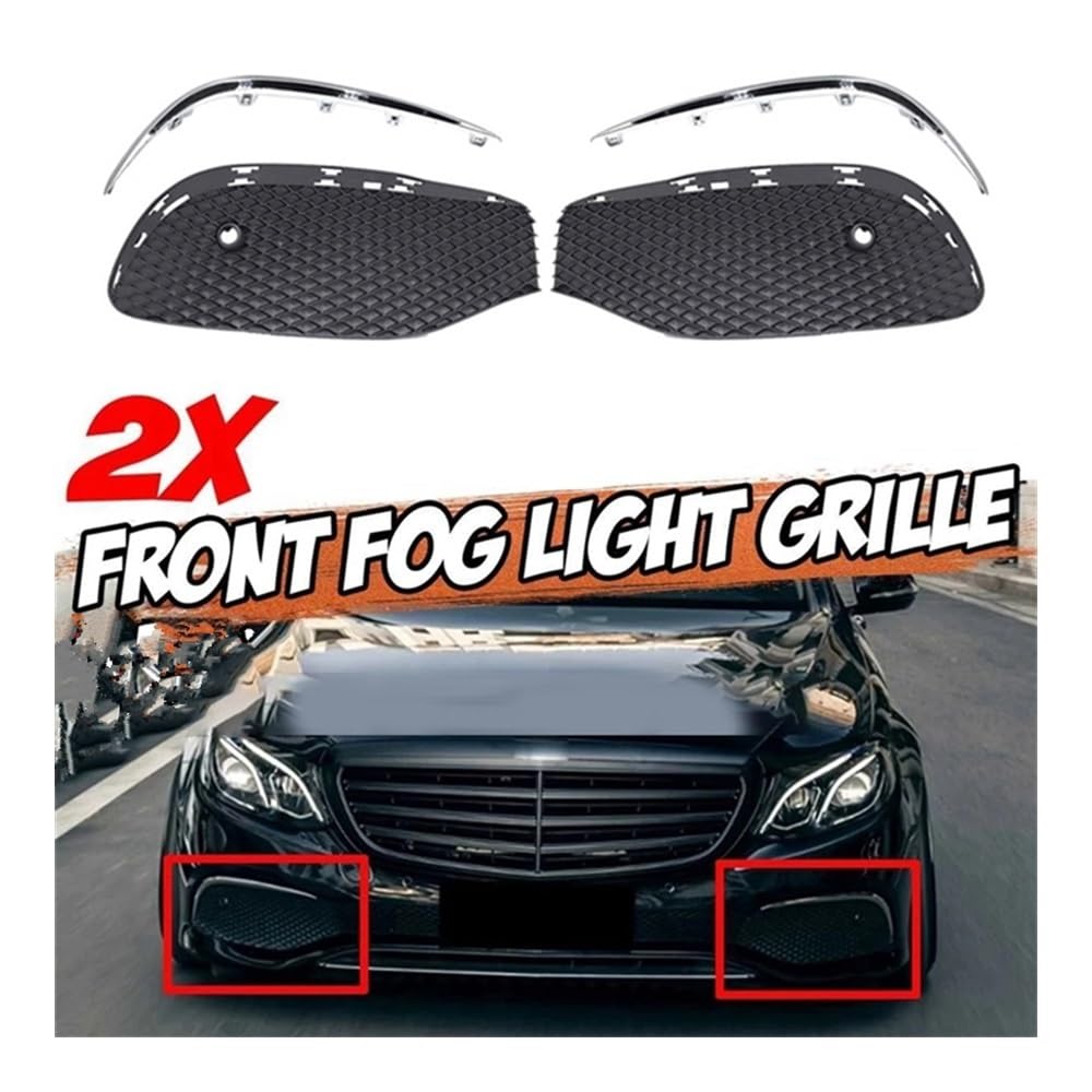 Frontstoßstangengitter Für Mercedes CLA-Klasse 2014-2016 | Nebelscheinwerfer Abdeckung Schwarz | 1178850322 & 1178850422