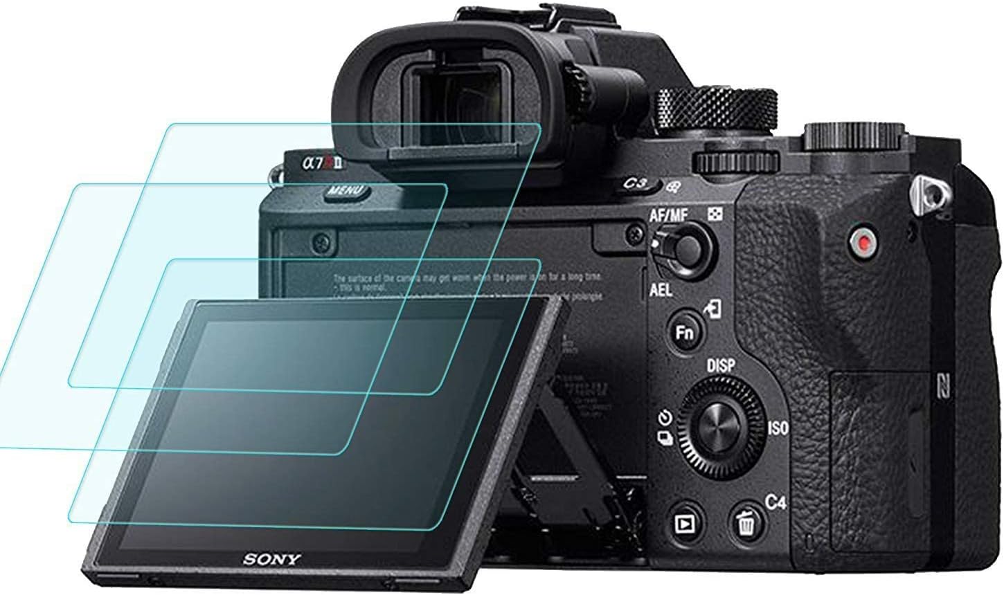 MASSTIMO Screen Protector for Sony Alpha A7II A7RIII A7SII A7R Mark II Camera, Masstimo 3 Pack Tempered Glass LCD Protective Screen Guard for A72 A7R2 A7S2 A7R Mark 2