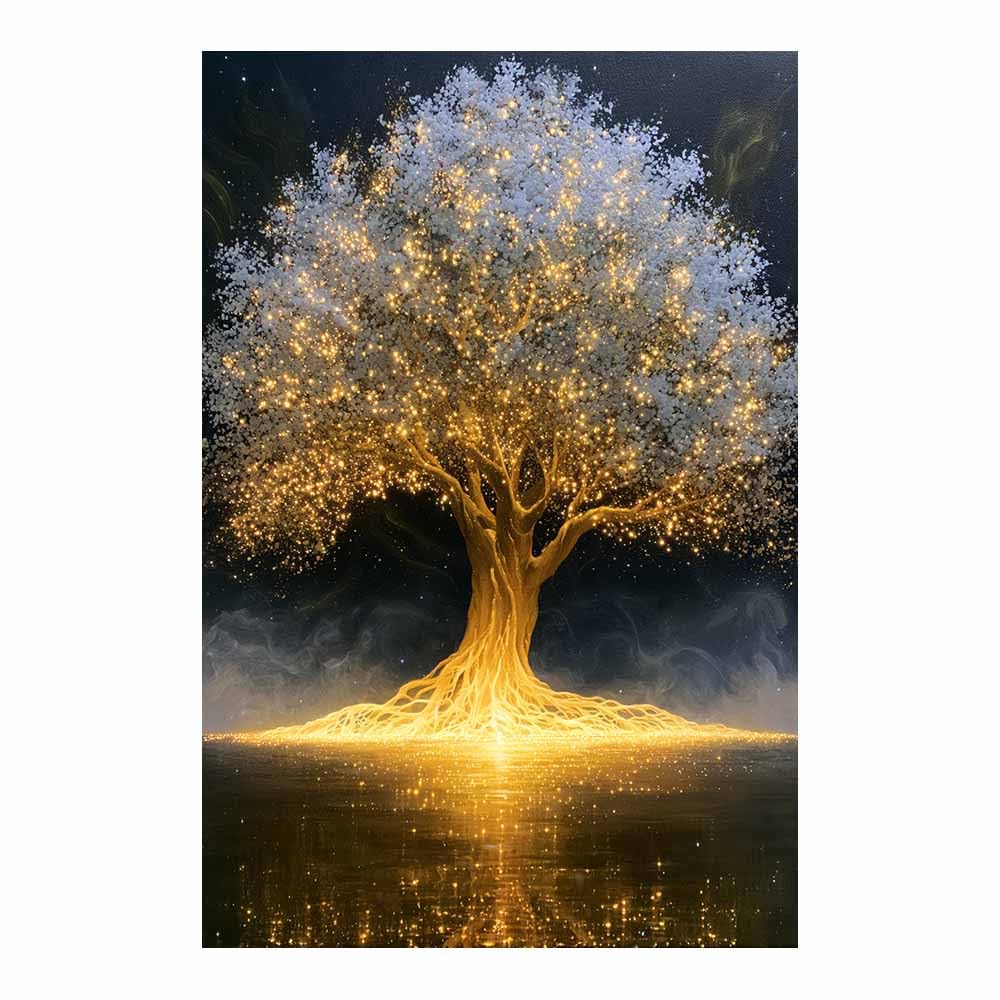 HOQIU Tree Wall Art Whitese line art tree artwork, home canvas prints, for Bathroom Living Room Bedroom(Multicolor)-80x120cm Unframed