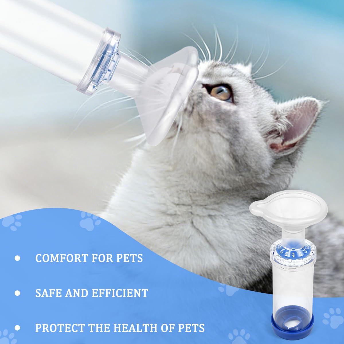 Aerosolkammer Inhalator für Haustiere Inhalationsgerät Aerosolkammer Medikamentenverabreicher Aerosol Inhalator mit Masken hilft Haustieren Inhalator Spacer Katze pet für Katzen und Hunde