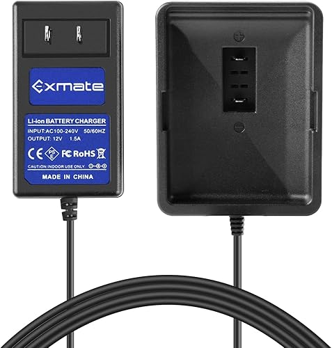Exmate Cargador de batería de iones de litio de 12 V compatible con batería RYOBI CB120L CB121L C123D BPL-1220 130503001 130503005 (no para batería