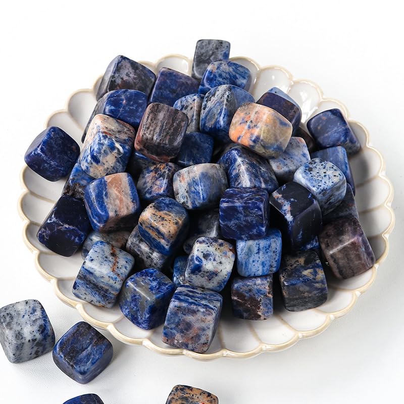 Namzi 100g Natural Crystal raw Stone Block Stone Aromatherapy Stone Expansion Stone Fish Tank Decoration Blue Texture Natural Block Stone 1.5-2cm