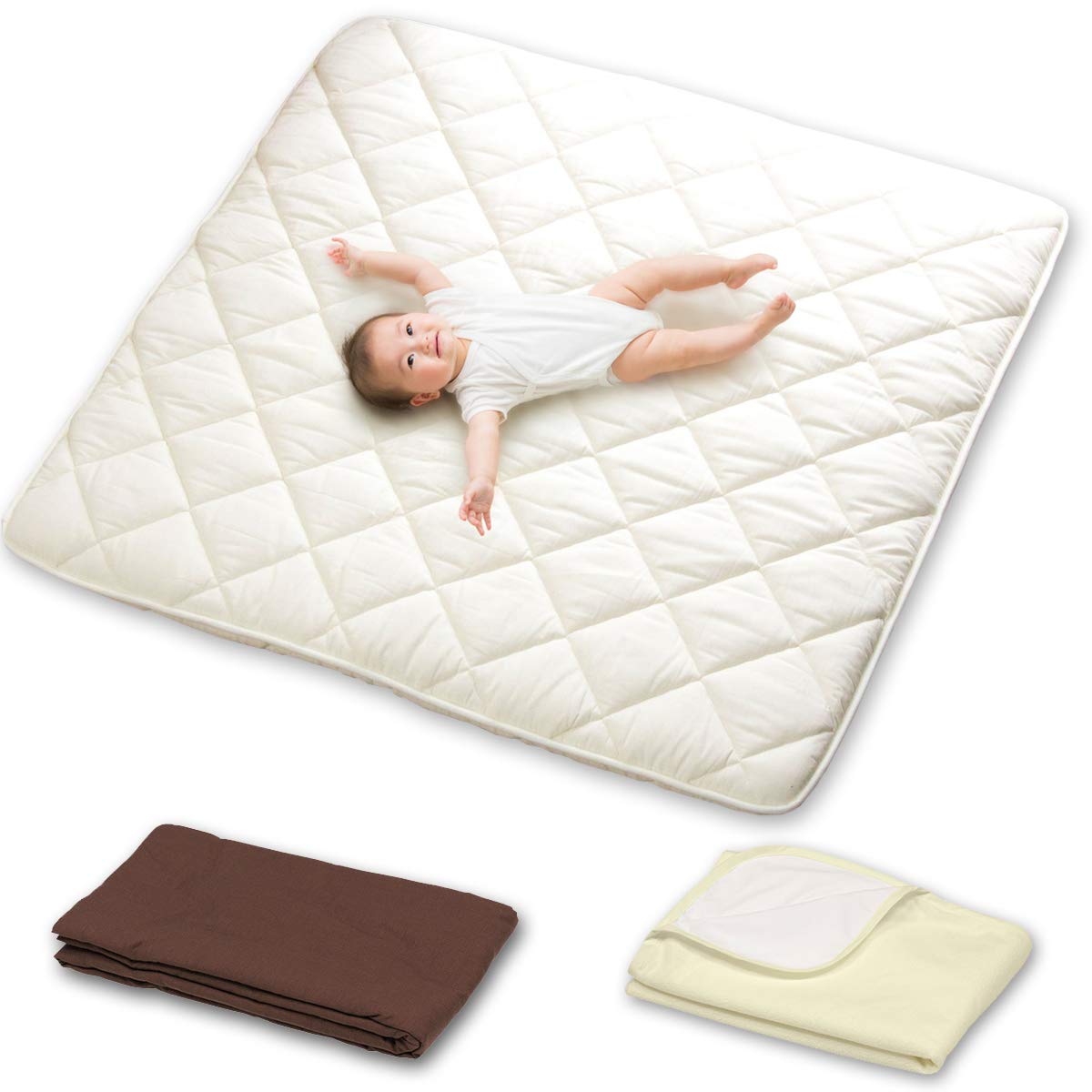 Amazon.co.jp: 日本製 寝返りマットレス ベビープレイマット 洗える  