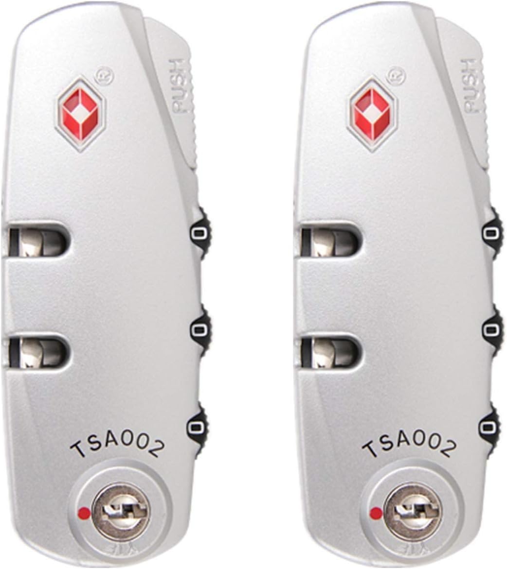 Set mit einem Paar S002# Zahlenschloss-Ersatz for Koffer-Zugstangen(Silvery)