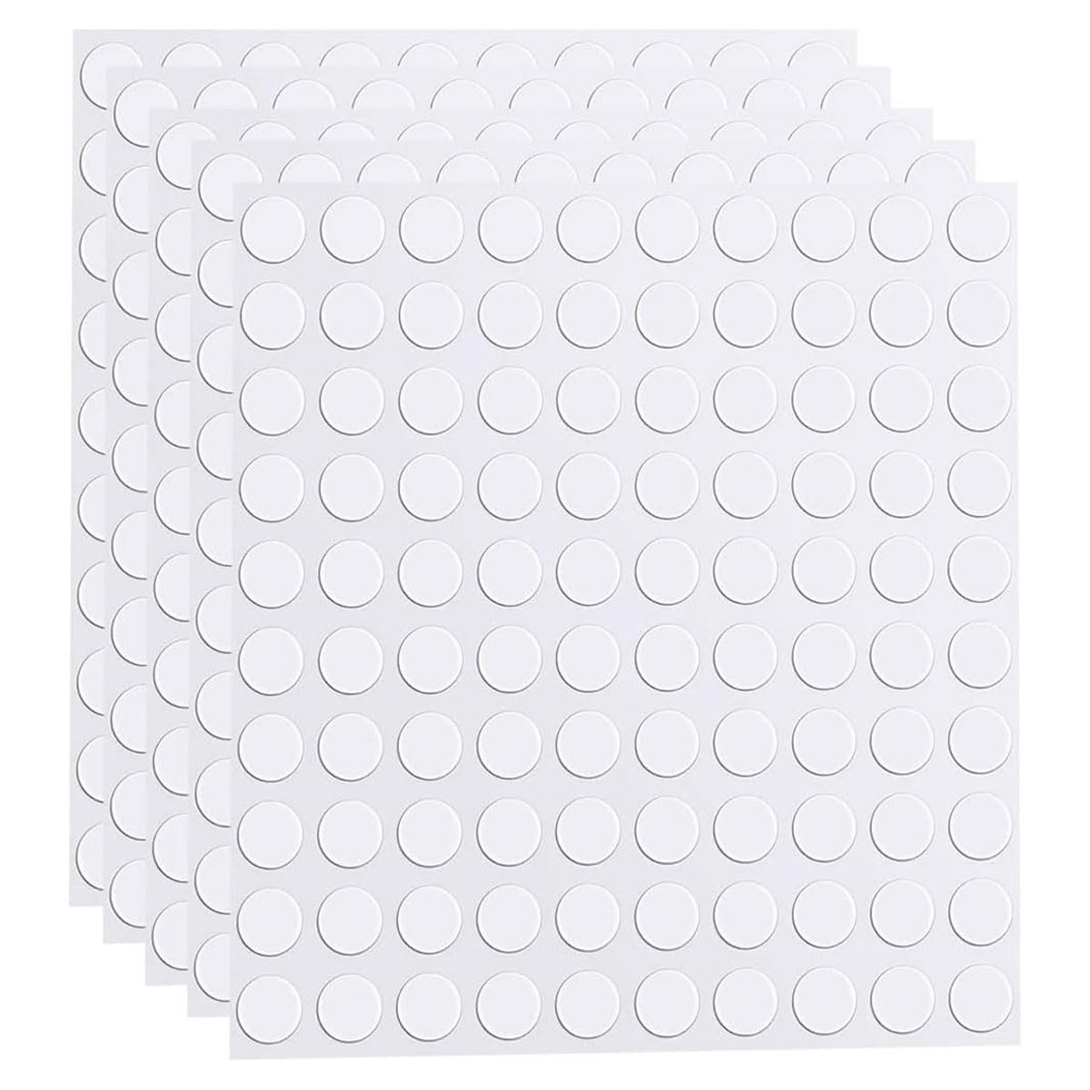 EORPAVU Bandes adhésives,Pegatinas pequeñas impermeables, redondas, transparentes y removibles con puntos adhesivos de doble cara para decoración de bodas navideñas, 10 mm (500 piezas)