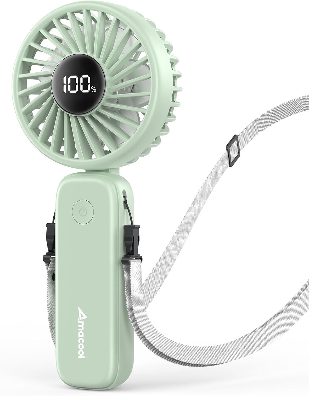 AMACOOL Handheld Fan Foldable, 5000mAh Rechargeable Hand Fans with Powerful Cooling, 4 Speeds, LED Display, Portable Fan for Travel,Concerts,Makeup,Lash,Outdoor Events,Gifts Women