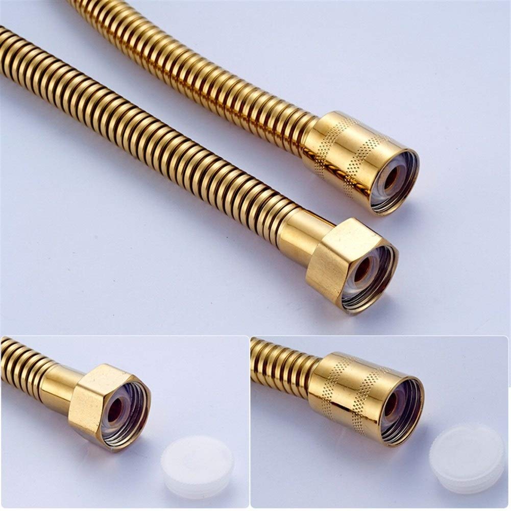 manguera de ducha, Manguera de repuesto universal acero inoxidable, manguera ducha 1,5 m, for baño, tubería agua suave negra y dorada for(Chrome)