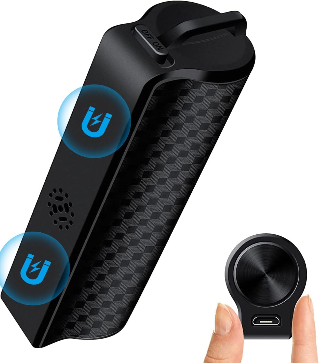 128GB Diktiergerät Magnetisches, Aufnahmegerät mit 30 Tage Daueraufnahme Abhörgerät Voice Recorder Wiederaufladbar Über USB, One Touch Aufnahme, Sprachsteuerung Aufnahmegerät Diktiergerät Mini