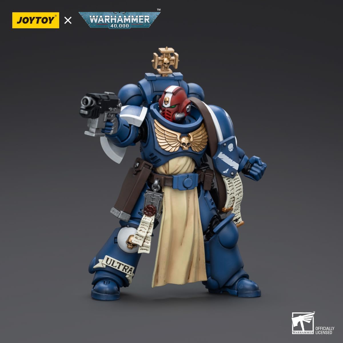 YIZRIO JoyToy Warhammer 40K Ultramarines Sternguard Veteran Sergeant 1:18 Scale Action Figure Mecha Joy Toy Collection Model 4.76 inch