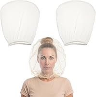 Vista 11 de Oversized Makeup Protector Hood, Guards Hair & Makeup While Dressing, Nylon Chiffon, Reusable, Zip Closure, Machine Washable