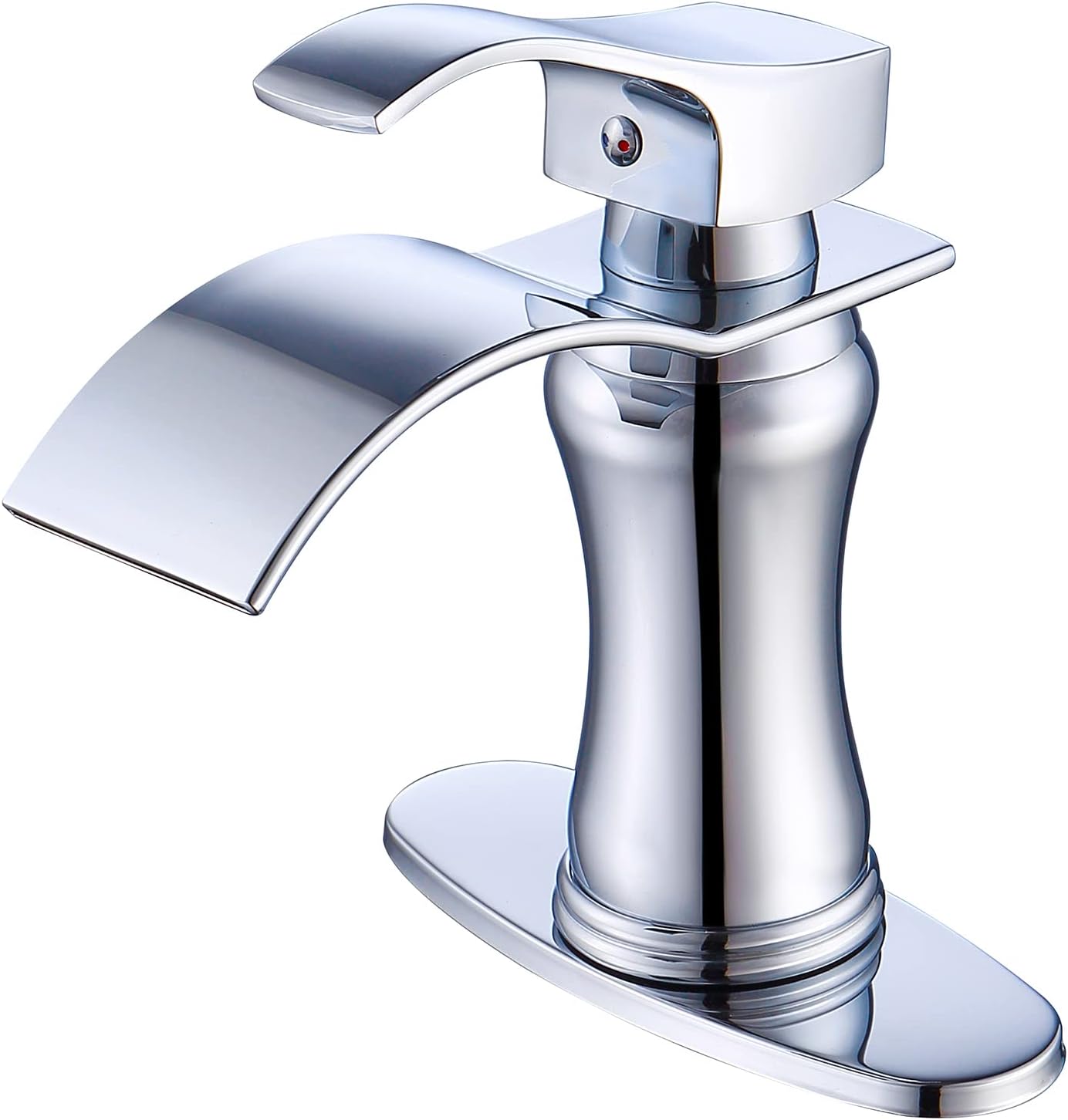 Chrome Bathroom Faucet Waterfall Single Handle One Hole Bathroom Vanity ...