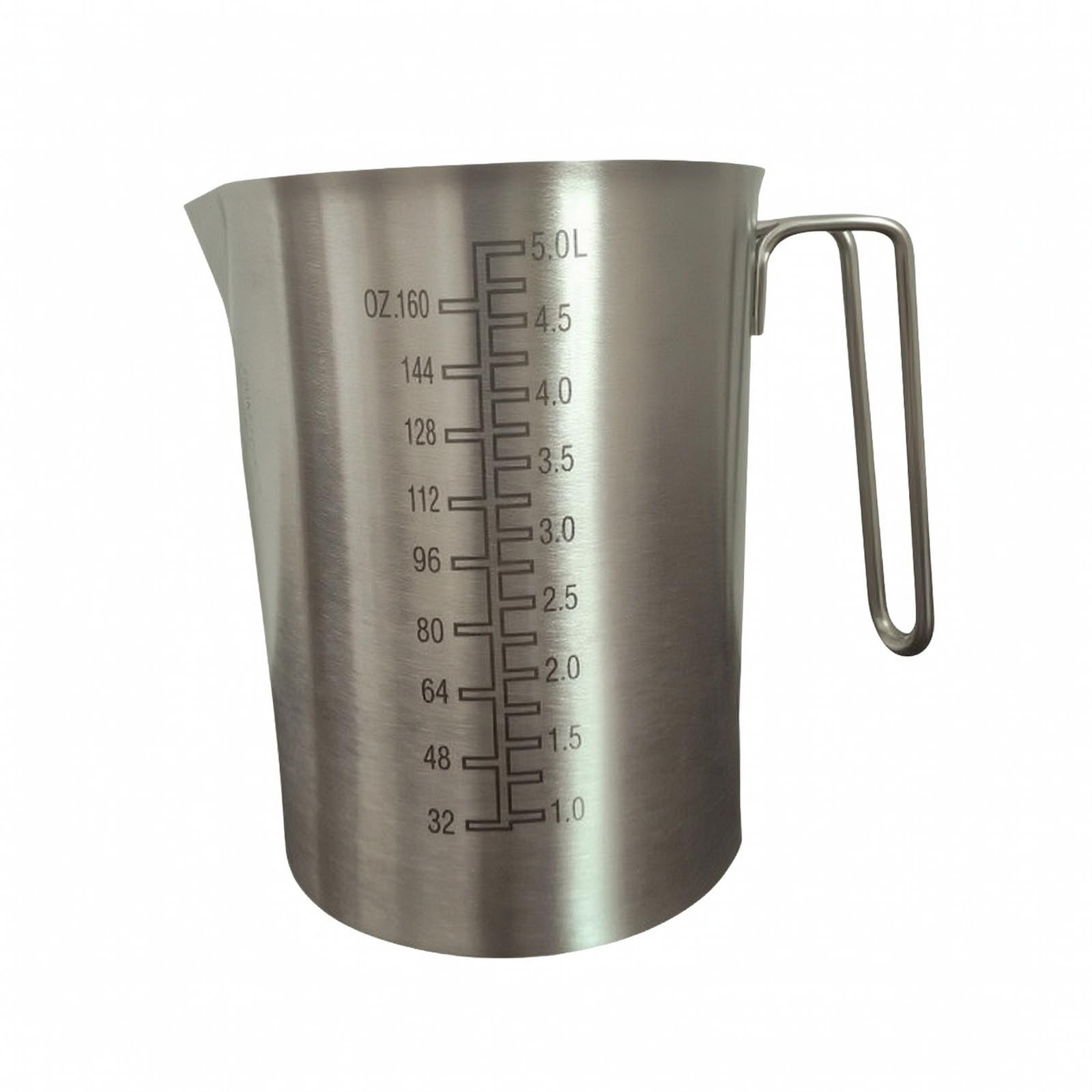 Colcolo Vaso Medidor Acero Inoxidable Resistente Recipiente Inoxidable para Cocineros Caseros, 5000ML, Sin Tapa