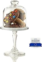 Mini Présentoir à Gâteaux en Verre avec Couvercle en Forme de Dôme, Cloche Gateau en Verre, Présentoir à Cupcakes avec Couvercles