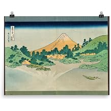 The Surface of Lake Misaka in Kai Province by Hokusai Poster Print - Wall Art for Home Decor Office Living Room Bedroom, No Frame, Range of Sizes