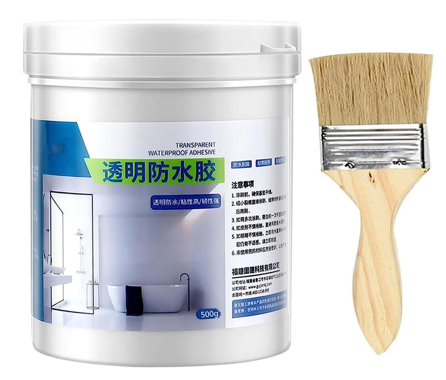 Bathroom Transparent Waterproof Glue, Super Invisible Waterproof Glue Sealant, Invisible Waterproof Agent, Transparent Quick Drying Adhesive, for Repair Water Seepage in Cracks Roofs (1000g)