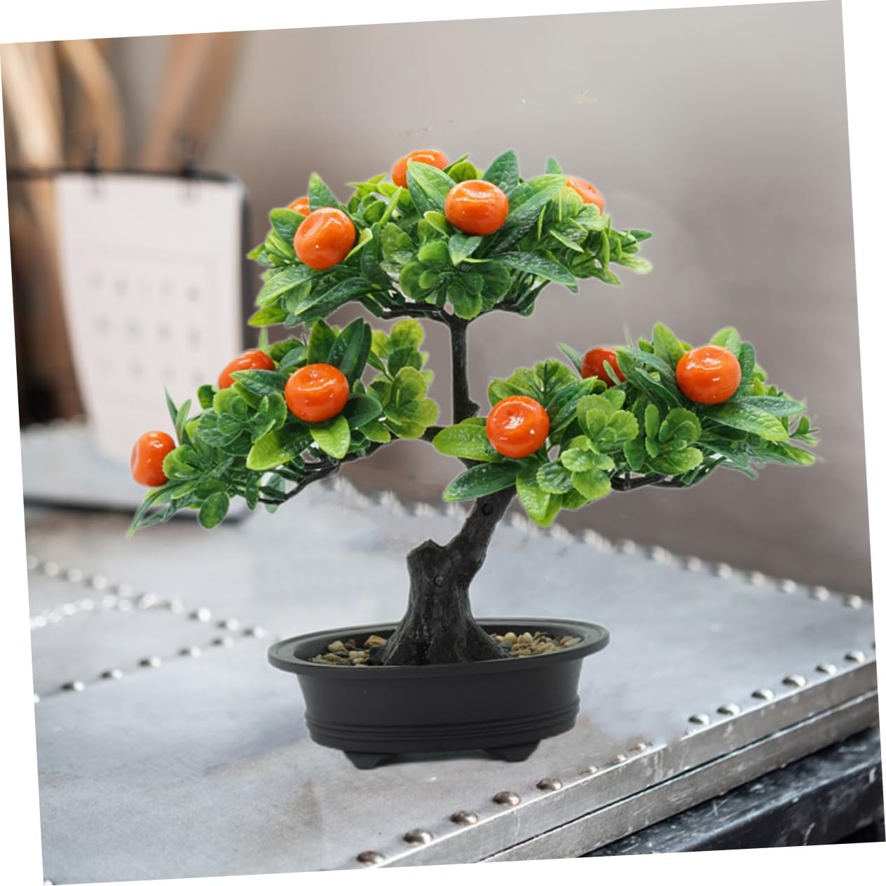 2pcs Artificial Fruit Tree Decoration Realistic Simulation Bonsai Plant Fake Fruits for Home and Office Decor