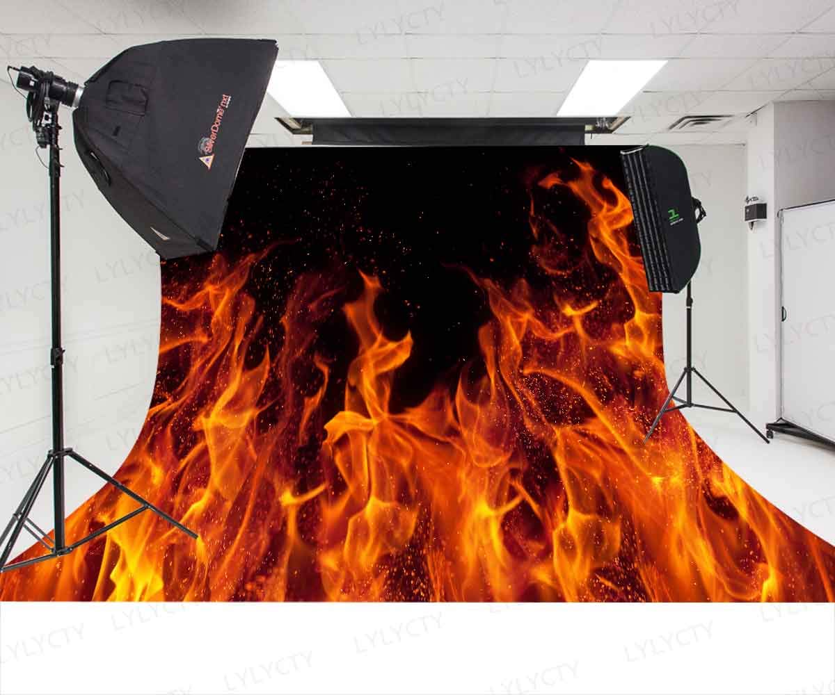 Bonfire Backdrop BELECO 20x10ft Fabric Fire Backdrop For Party ...