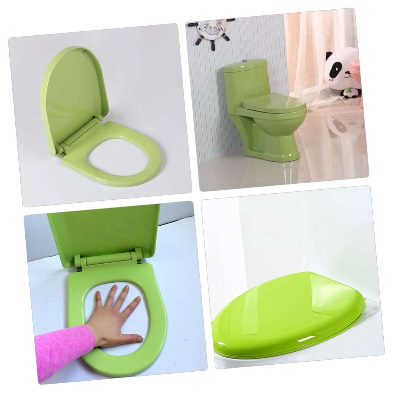 Amosfun Sedile Wc per Bambini per L'addestramento al Vasino, Coprisedile Antiscivolo in Pp Spesso e Resistente, Colore Verde Chiaro, per Potty Training e Viaggi