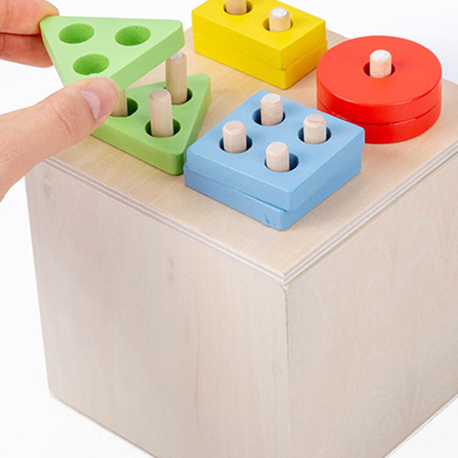 Qianly Set di Costruzioni in Legno, Fattoria, Frutteto E Mattoncini Fai-da-Te per Bambini Piccoli, Multicolore, Scatola di Intelligence 4 in 1