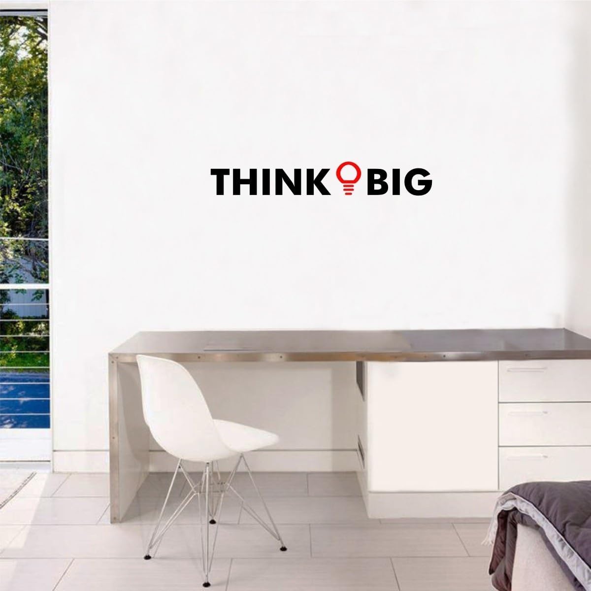 100 cm Wall Decal Sticker Think Big Quotes Wall Sticker Self Adhesive Sticker (Pack of 1)