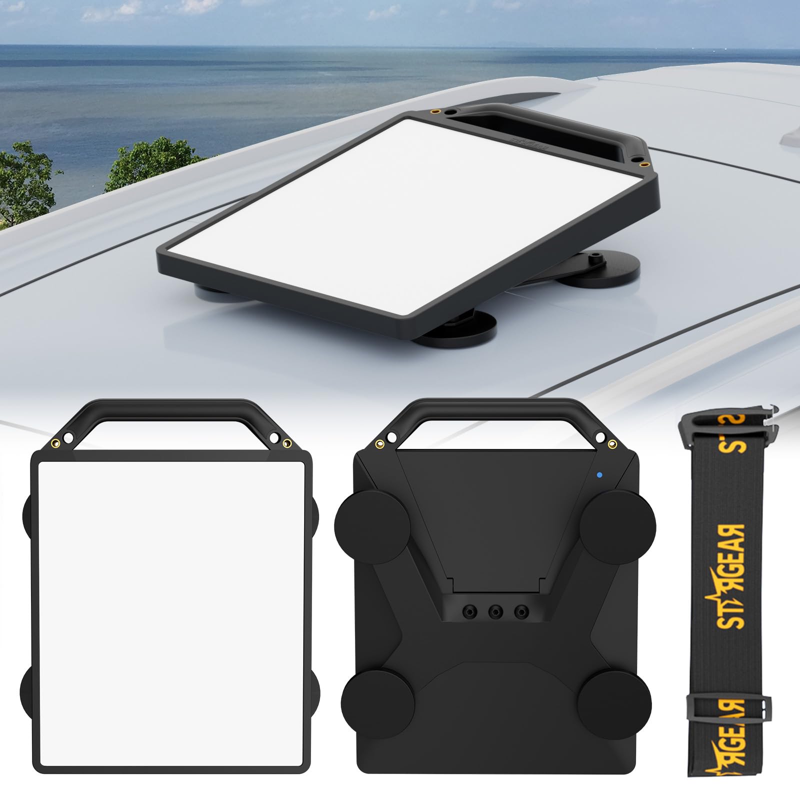 Photo 1 of STARGEAR 200lbs Strong Magnetic Mount with Protective Case for Starlink Mini, 2 in 1 Satellite Dish Mounting Kit Antenna Accessory with Handle Shoulder Strap & 1/4"-20 Nuts for RVs Car Boat/Road Trip